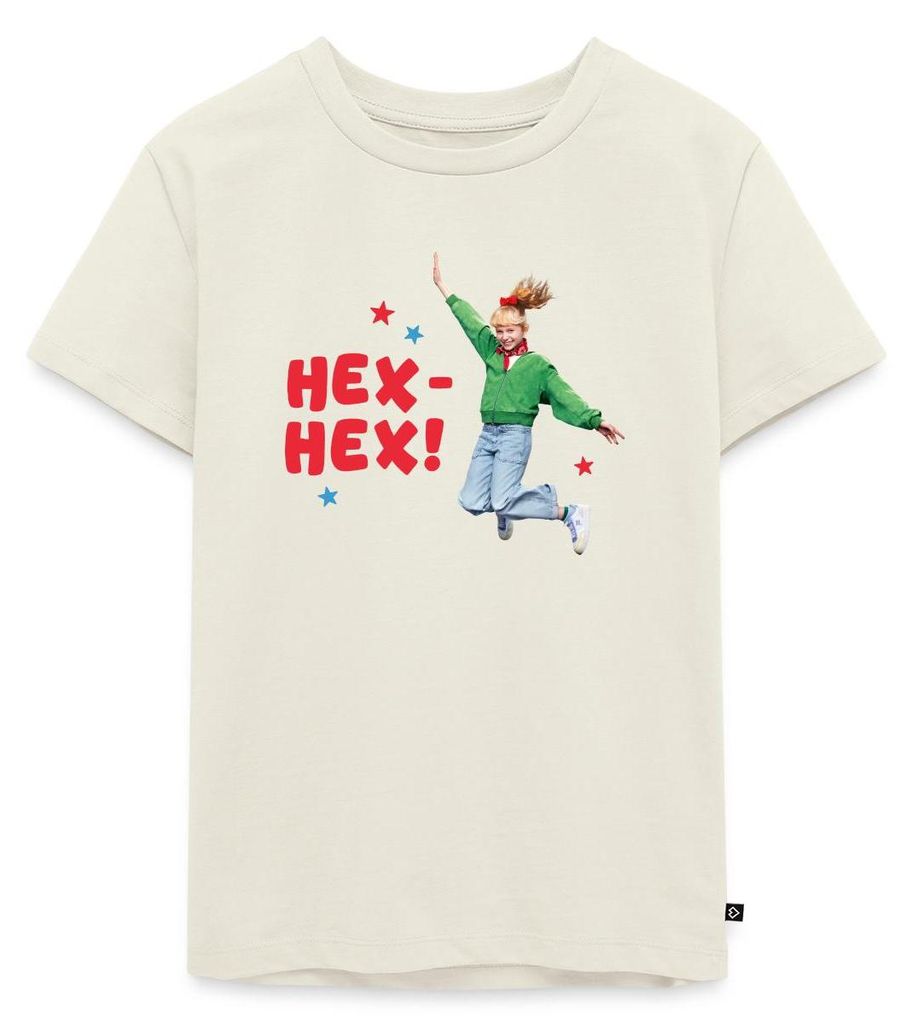 Spreadshirt Bibi Blocksberg Film Bibi Springt Mit Hex Hex! Kinder Premium T-Shirt, 110/116 (4 Jahre), Naturweiß