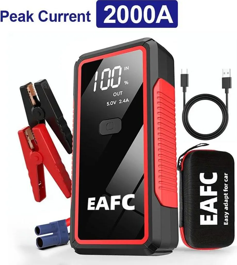 Jump Starter 2000A Peak Current - Avviatore Auto 12V USB Fast Charge - 2