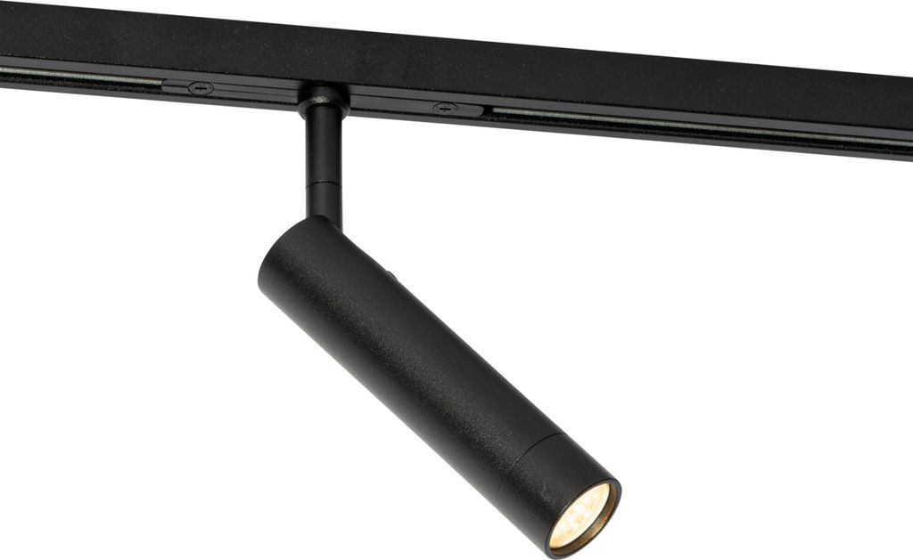 QAZQA - Modern Moderner schwarzer Spot I Spotlight I Deckenspot I Deckenstrahler I Strahler I Lampe I Leuchte für 1-phasiges Schienensystem I Spot...