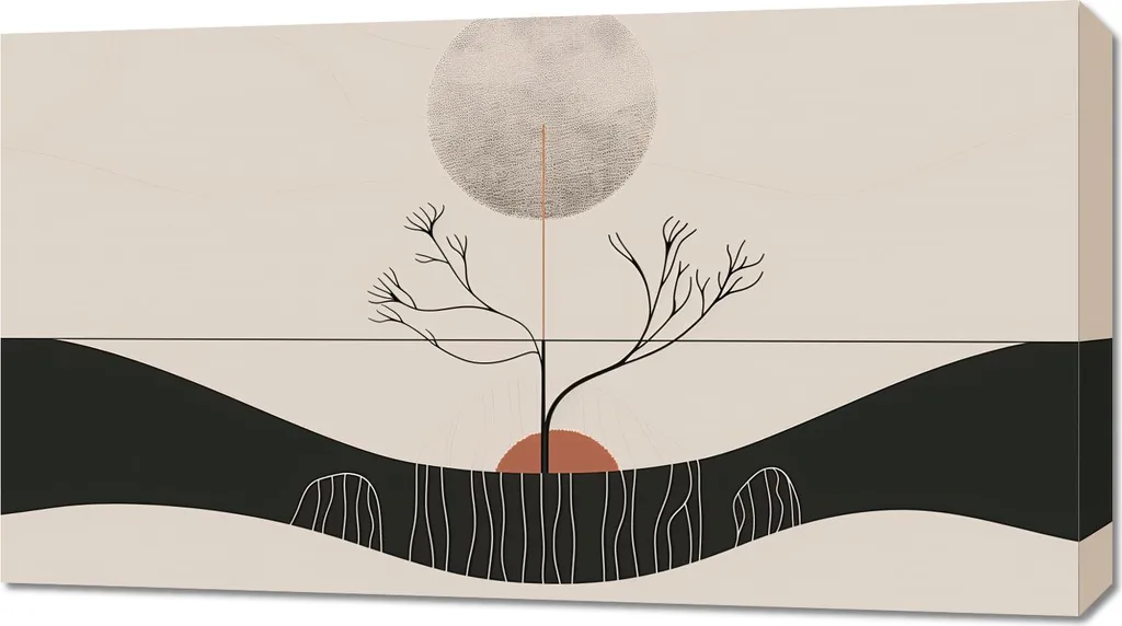 Quadro Su Tela Luna Invernale 90x50cm - Qualità Extra Prezzo Outlet