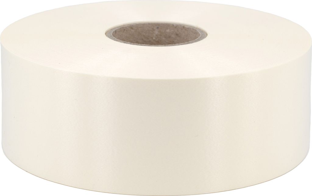 Geschenkband Ringelband 50mm x 100m Rolle Creme Produktbild 