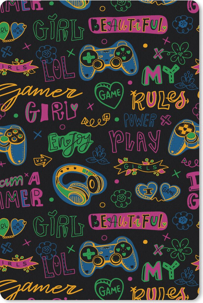 MuchoWow Mauspad Mousepad Teens - Gaming - Kopfhörer - Muster 40x60 cm - Mousepads - Maus Mat - Pad - Mausunterlage - Schreibtisch Accesoire