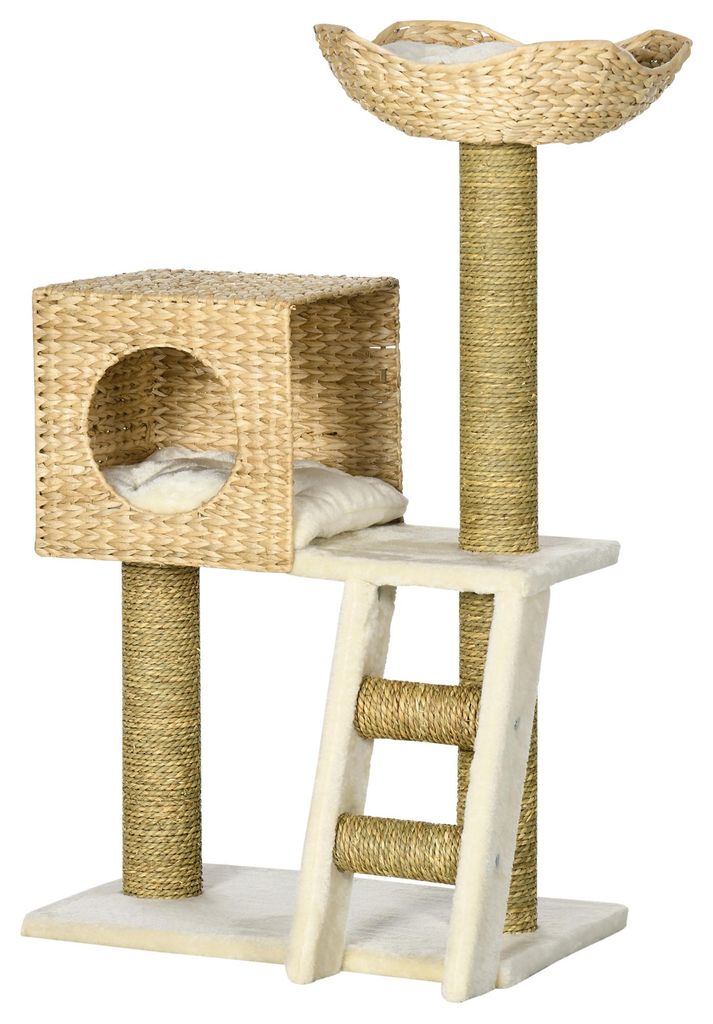 PawHut Kraboom 100,5 cm, kattenboom met kattenhol, bed, Productafbeelding 