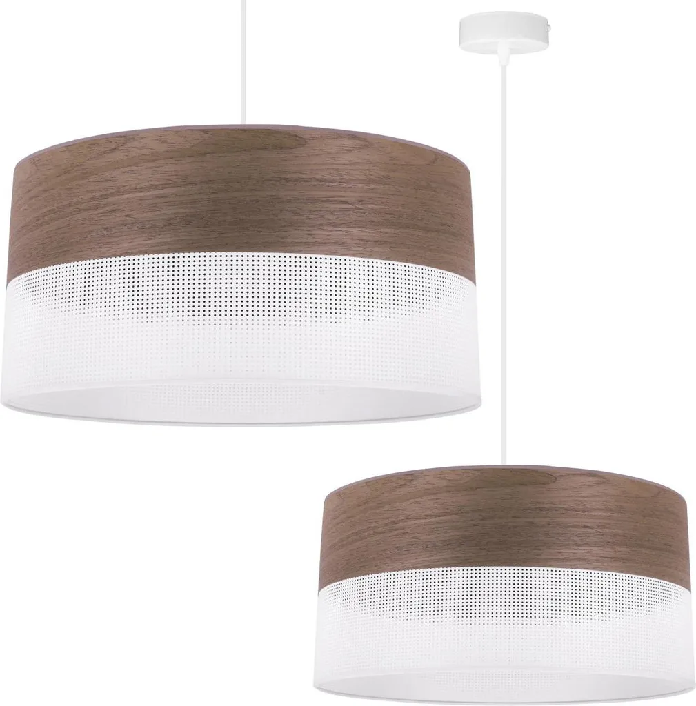 Lampada Sospensione Noce 44cm - Lampadario Design Legno Naturale