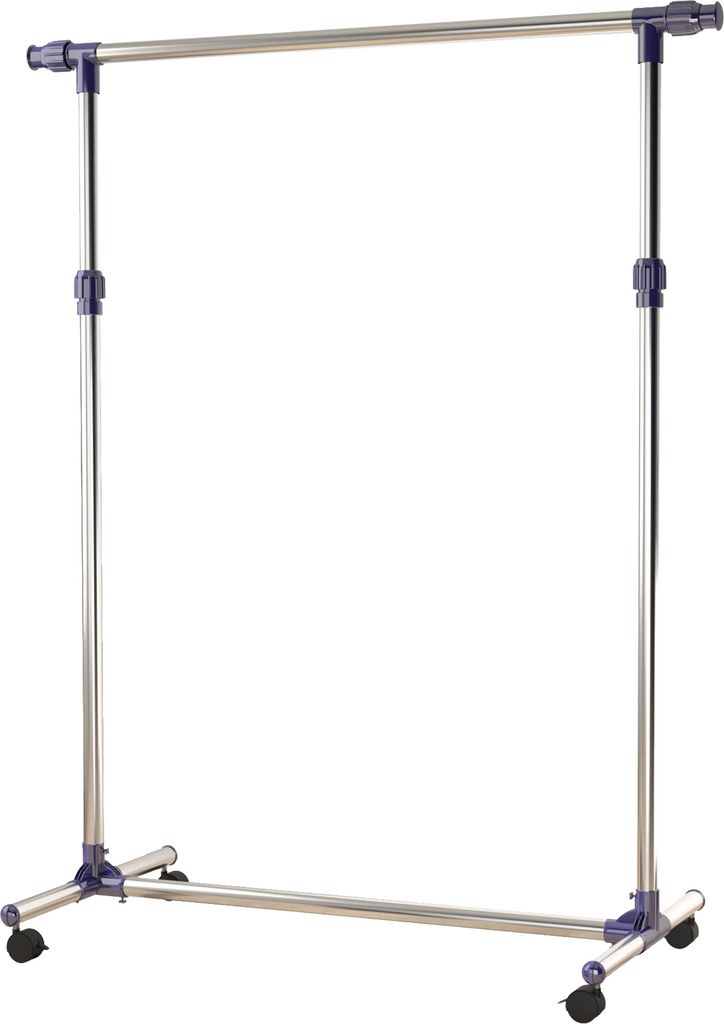 HOMCOM Garderobenständer Kleiderständer mit Rollen Höhenverstellbare und Ausziehbare Kleiderstange Wäscheständer Freistehender Garderobe für ...