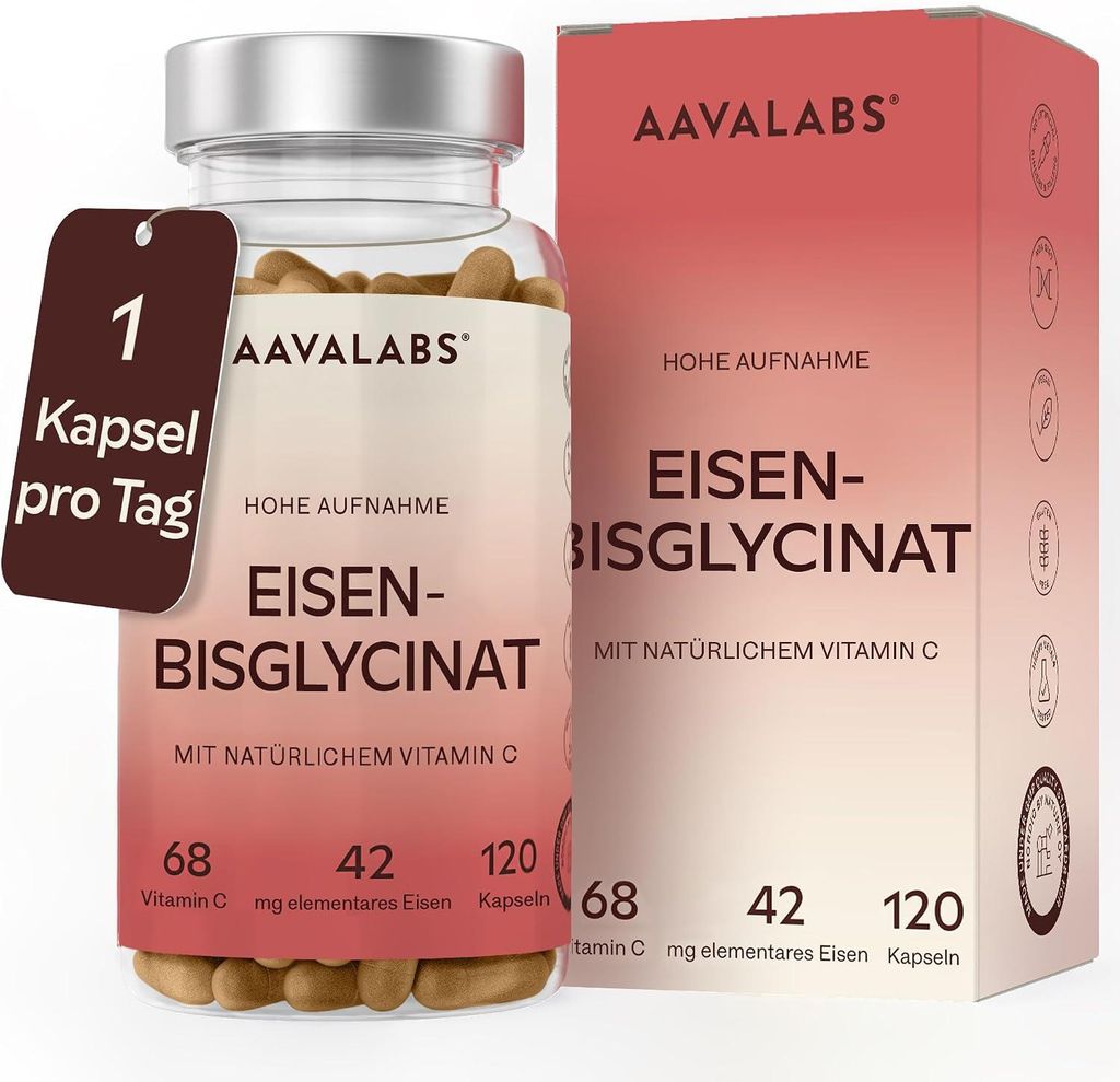 Eisen Hochdosiert 210mg davon 42mg und natürliches Vitamin Produktbild 