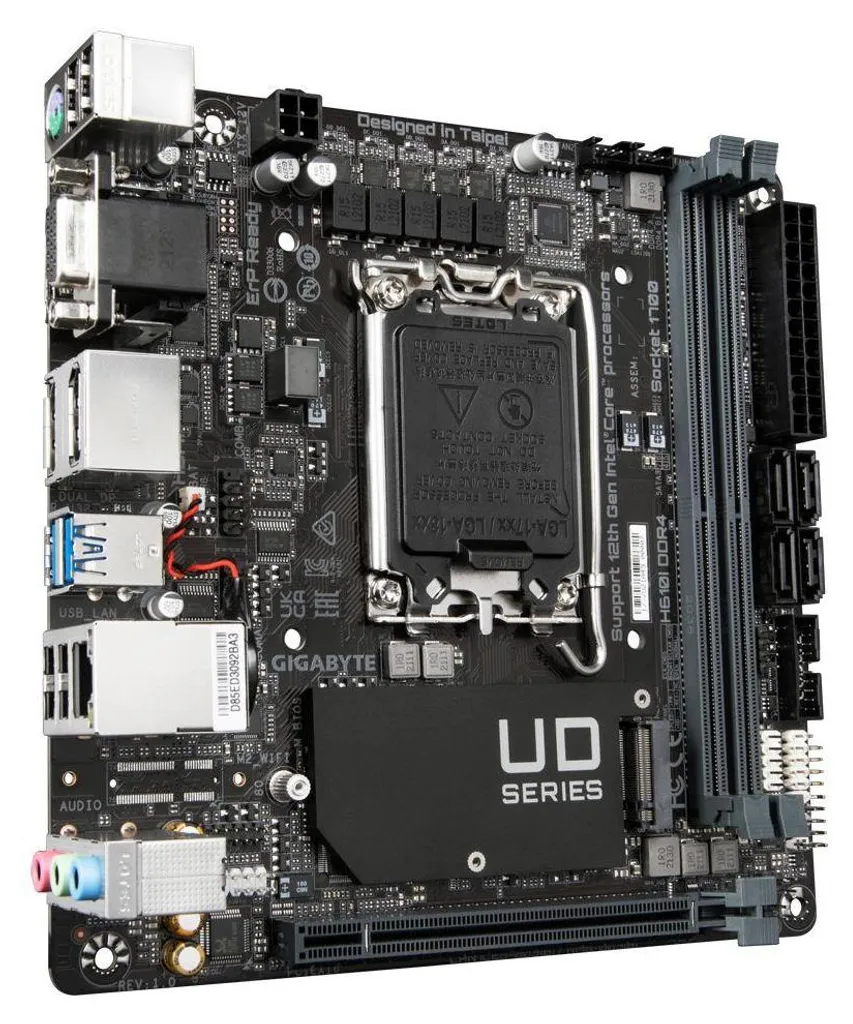 Carte mère GIGABYTE H610I pour PC Compact Bureautique et Gaming ITX - 8