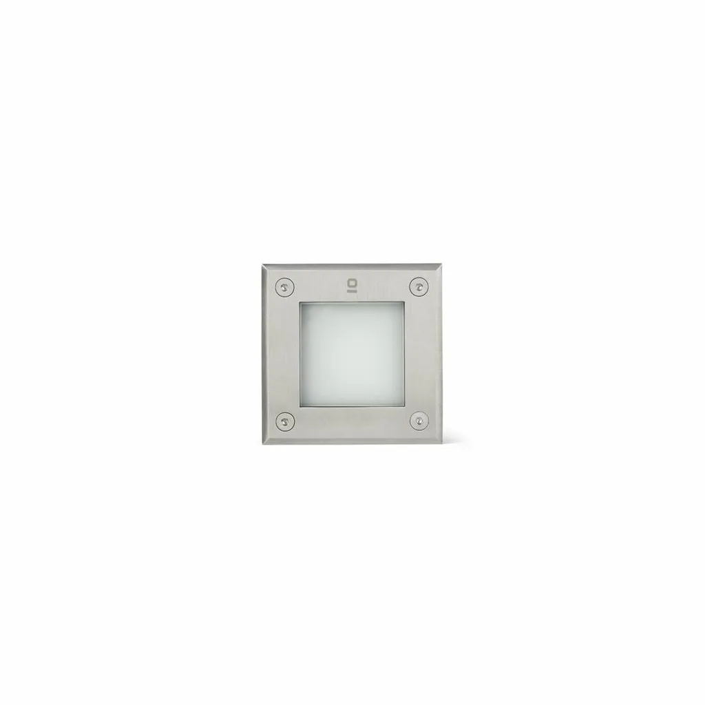 Lampe LED inox Led-18 h9 cm étanche pour éclairage de sol extérieur