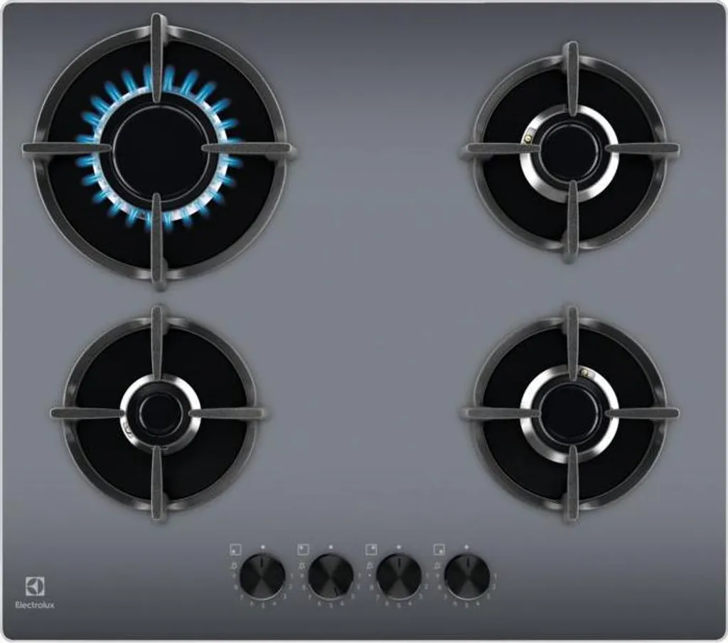 Electrolux EGG64272M Plaque de Cuisson Gaz 4 Foyers 59 cm Miroir Intégré