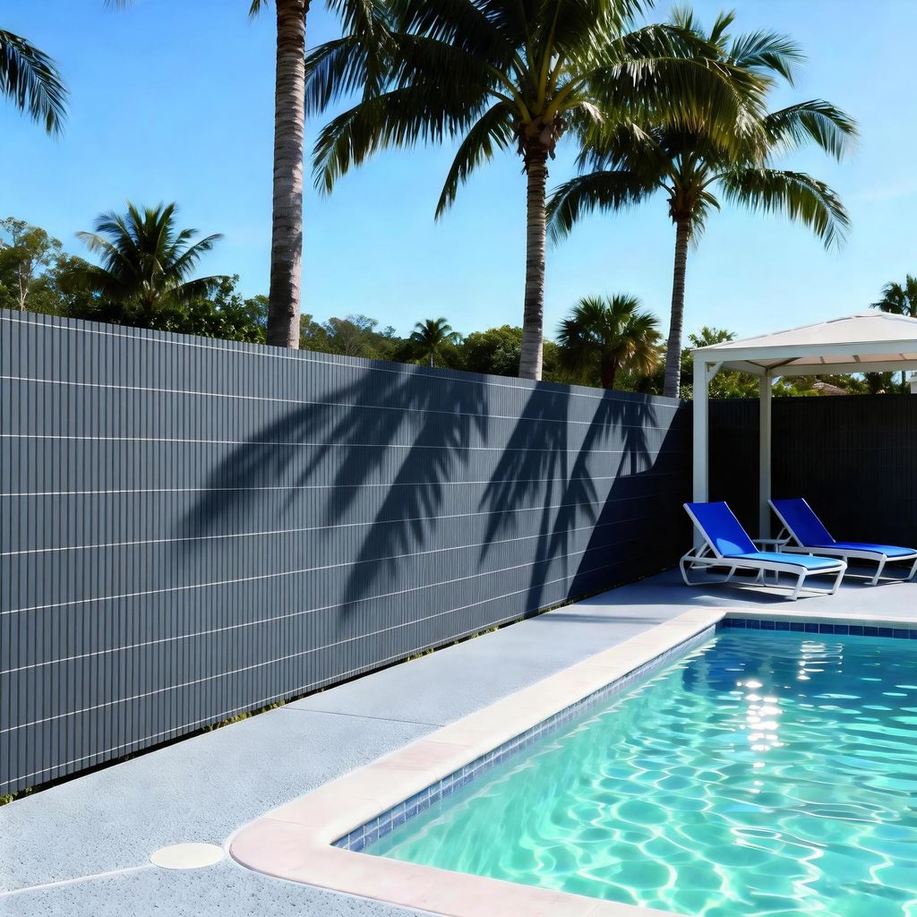 PVC Sichtschutzmatte ’Cefalu’ mit Kabelbinder 120 x 400 cm Lamellenbreite 19mm Anthrazit
