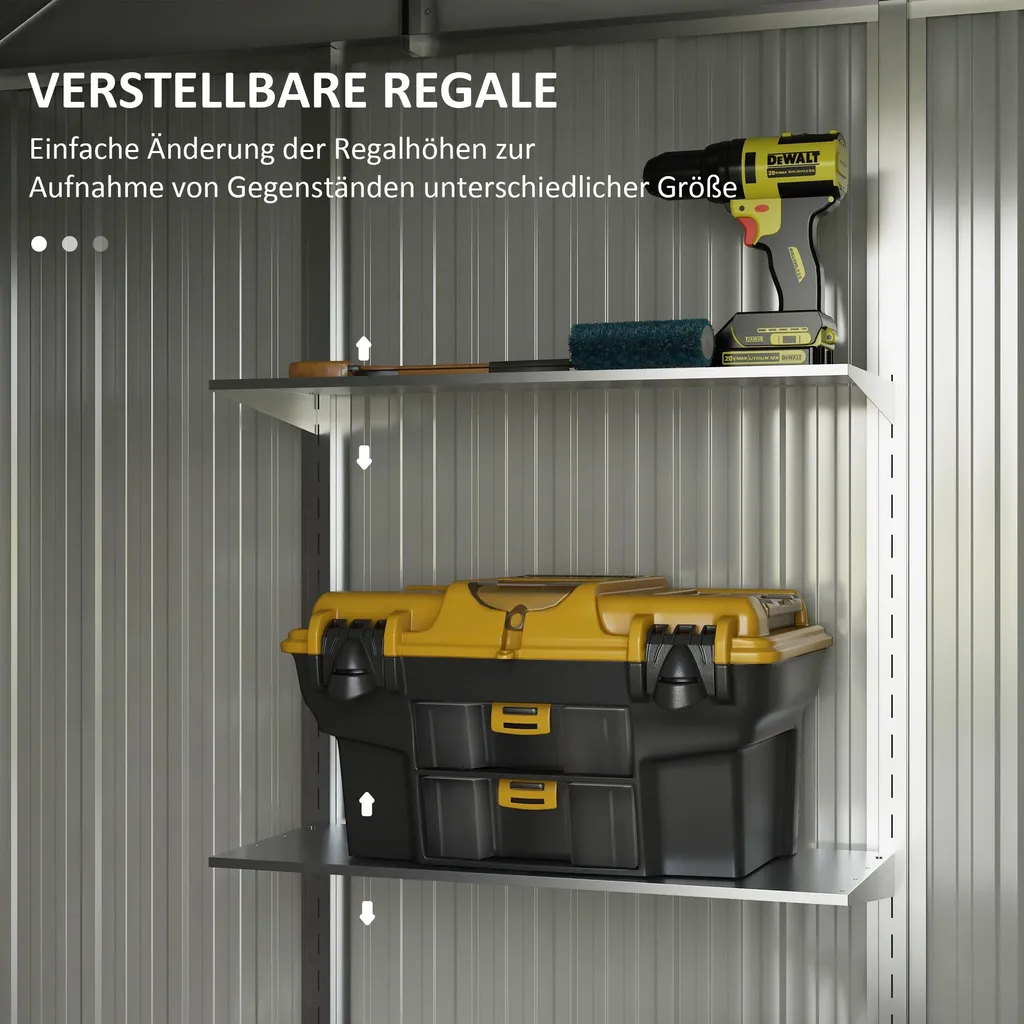 Abri de jardin en acier 238x132cm - Solution stockage robuste Outsunny - 4