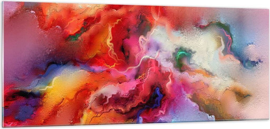 Bilder auf glas - Abstraktion modern - 100x40cm - Glasbilder - Wandbilder - Kunstdruck - zum Aufhängen bereit - Wanddekoration aus Glas - Glas Bil...