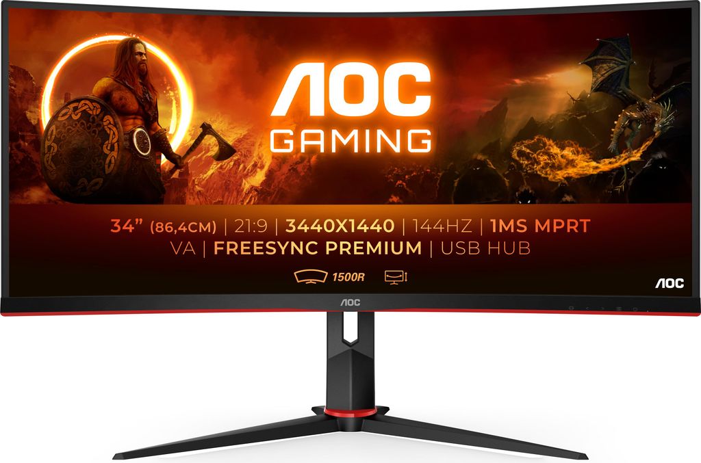 AOC G2 CU34G2X/BK LED display 86,4 cm (34") 3440 x 1440 Immagine del prodotto 