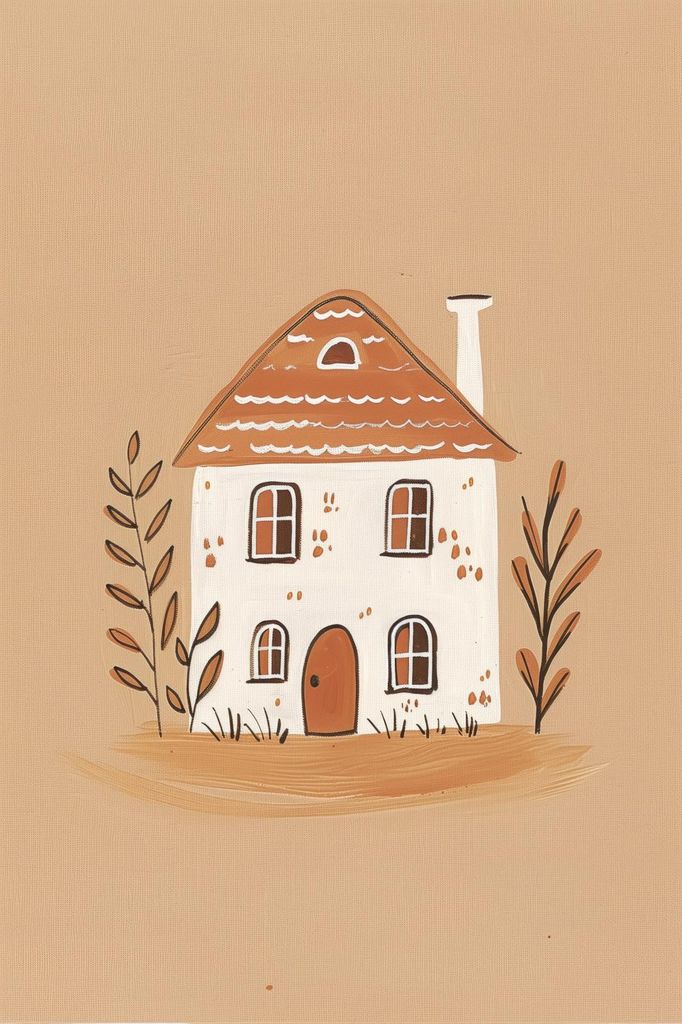 Poster 20x30cm Muster für Kinder, Mädchen und Jungen - Haus