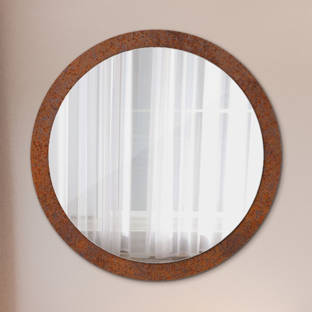 Spiegel - Mirror zum Wandspiegel Schlafzimmer – Schminkspiegel- verrostet Metall- Ø100cm