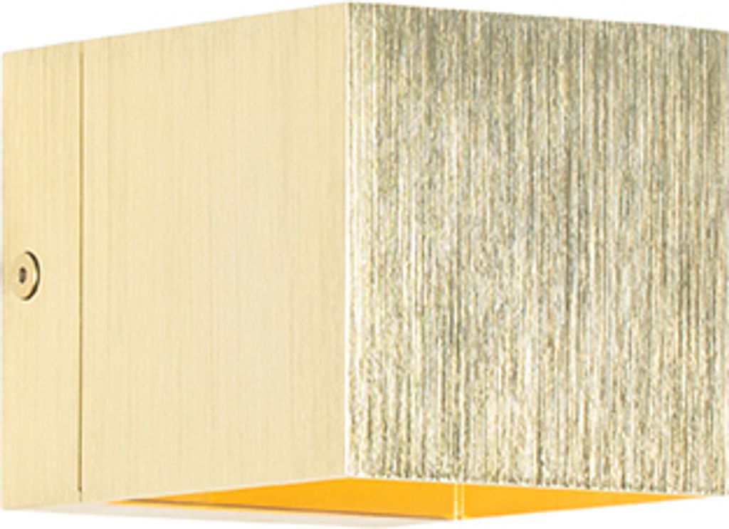QAZQA - Moderne Wandleuchte Gold I Messing mit Lichteffekt - Transfer I Wohnzimmer I Schlafzimmer I Up I Down - Aluminium Quadratisch - LED geeigne...