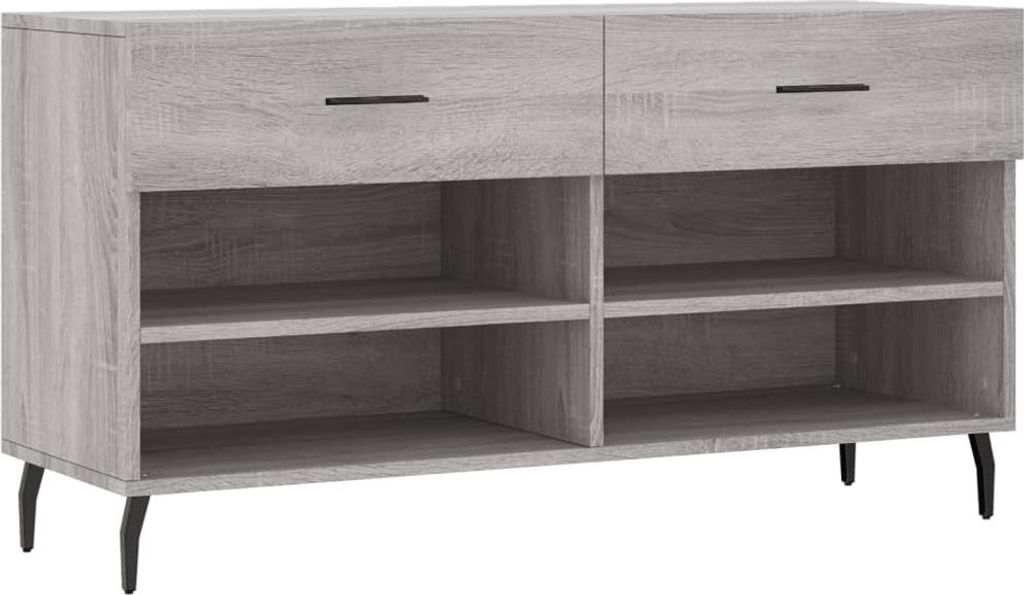 vidaXL Schuhbank Grau Sonoma 102x35x55 cm Holzwerkstoff