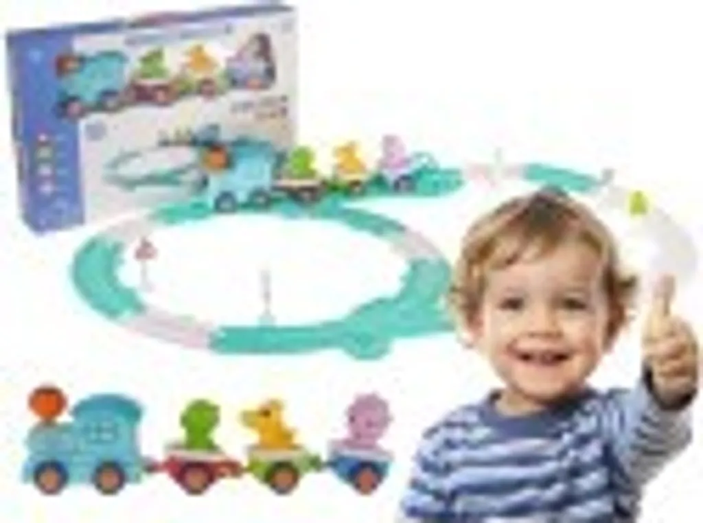 Train Dinosaure Motorisé 33 Pièces avec Wagons et Circuit Modulable - 9