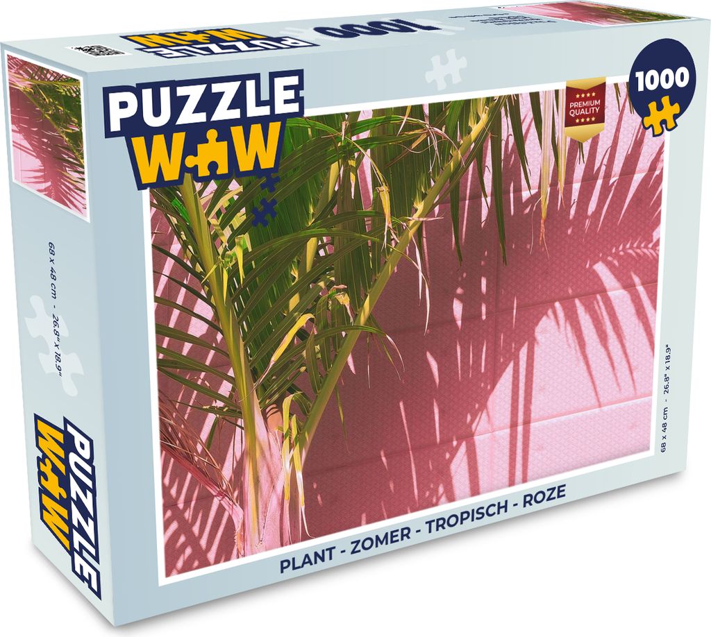 MuchoWow Puzzle 1000 Teile Pflanze - Sommer - Tropisch - Rosa - Erwachsene - Rätsel