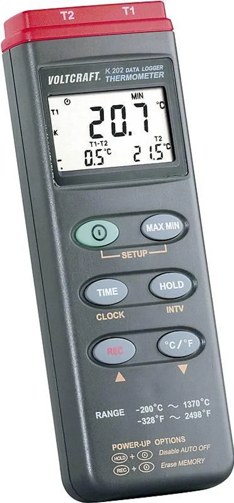 Voltcraft K202 Thermomètre Datalogger Numérique à 2 Canaux Modèle 306