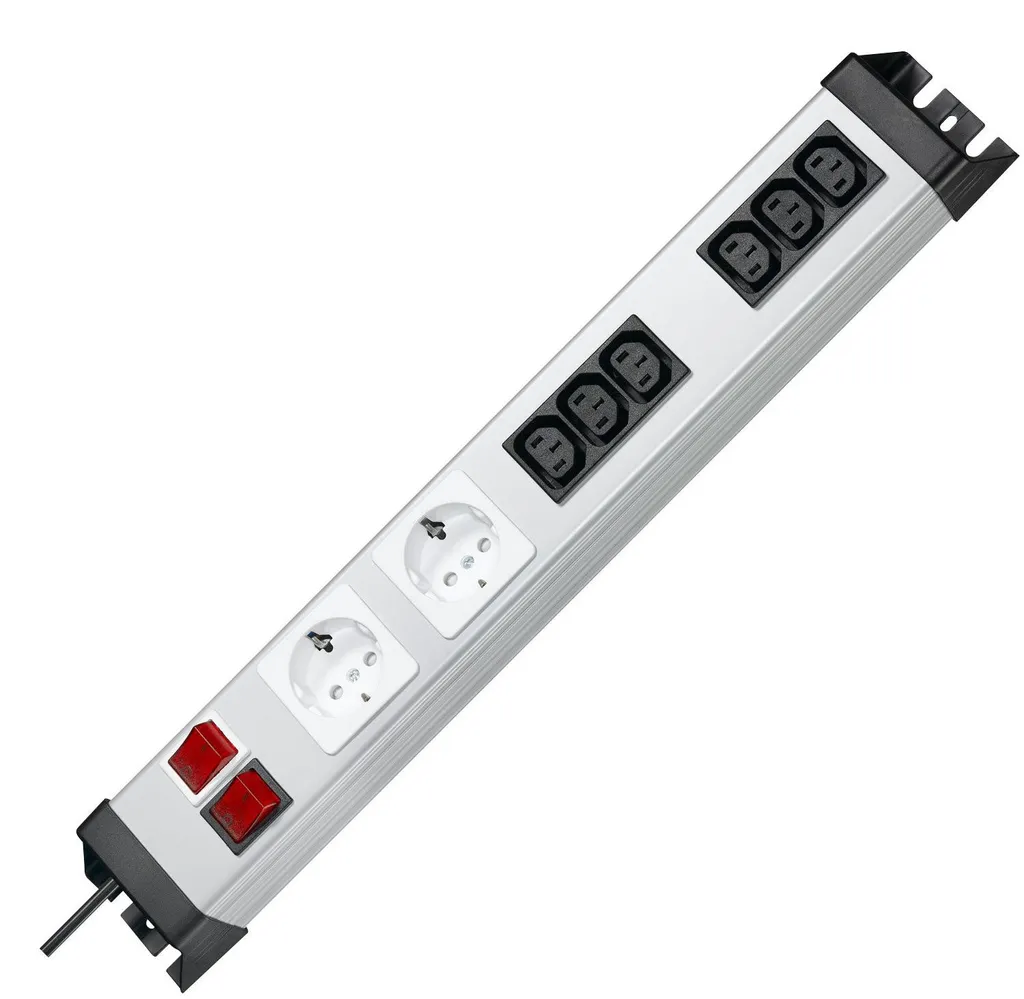 Kopp Powerversal Prise Multiple 2x3 IEC-320-C13 avec Interrupteur Noir