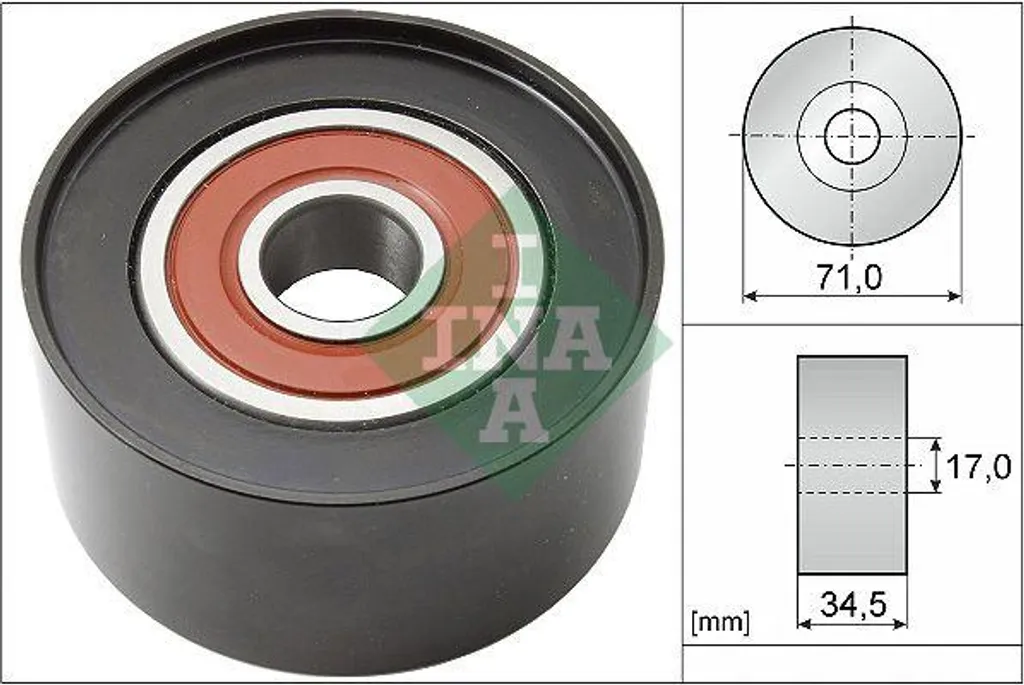 INA 532 0542 10 Rullo di rinvio/guida, cinghia trapezoidale dentata OE RF5D15940A compatibile con 3, 5, 6, CX-7, MPV