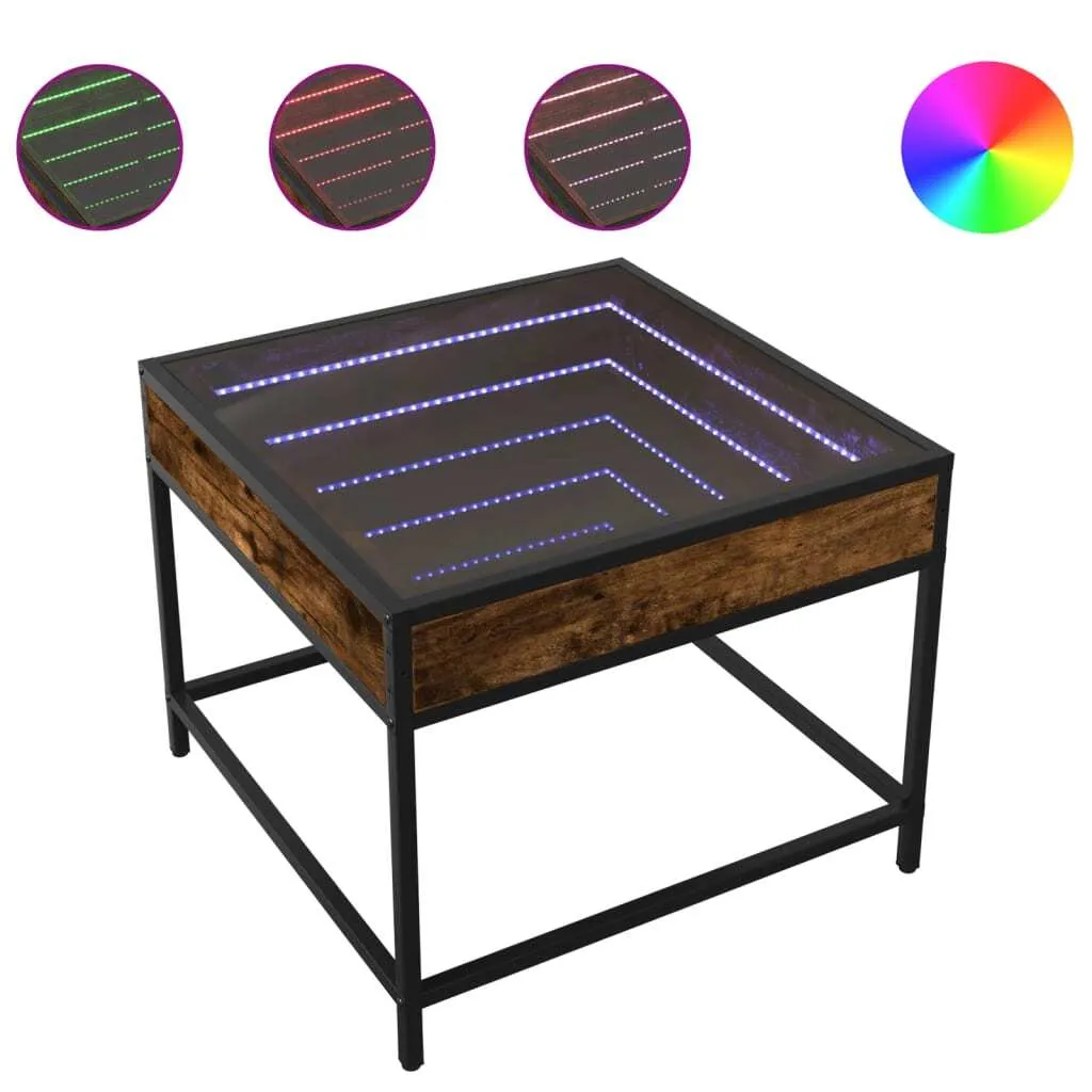Offerta Tavolino SYFAX LED Infinity Rovere Fumo 50x50x41 cm - Solido