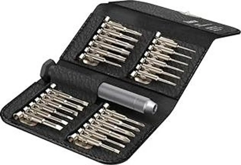 Set di cacciaviti mini per meccanica di precisione Hama (tra cui cacciaviti a croce, a taglio, Torx, set di riparazione magnetico per occhiali, orologi, laptop, tablet, cellulari, fotocamere, modellismo) Cacciavite, set di utensili 25 pezzi - 1