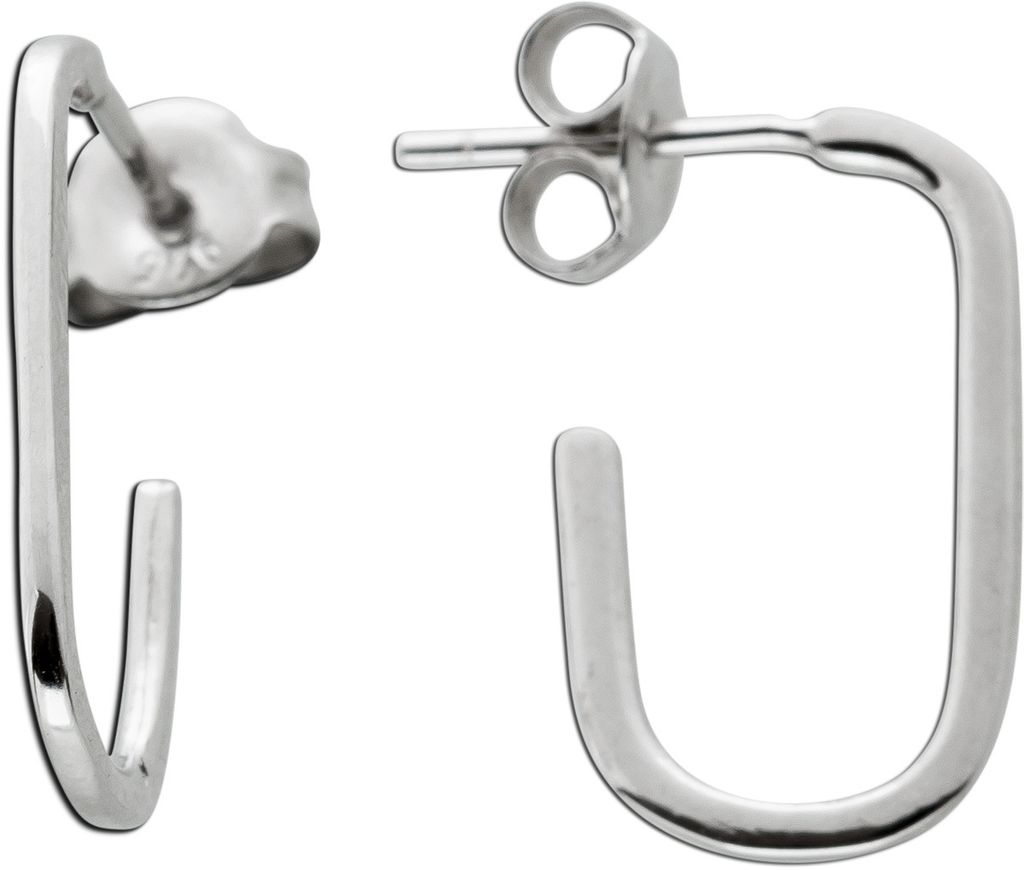 Creolen Ohrstecker Silber 925 poliert 18mm rhodiniert