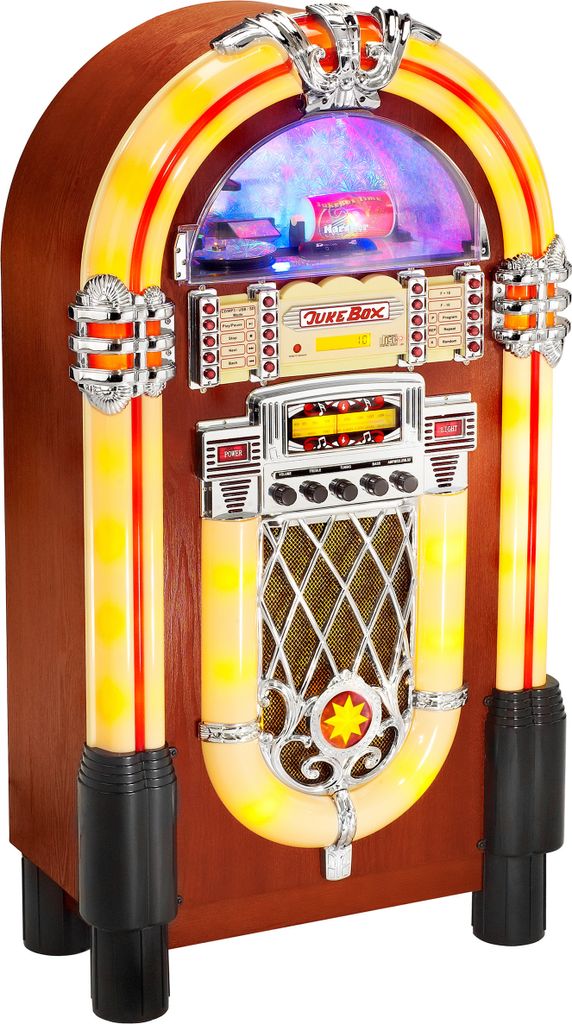 Karcher JB 6604 Jukebox (CD-Player, Radio, MP3-Wiedergabe via USB, Retro-Design und Lightshow)