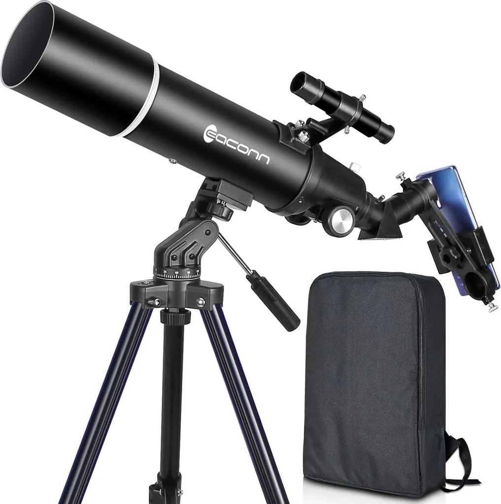 Télescope Réfracteur Astronomie 80mm Ouverture 600mm pour Débutants