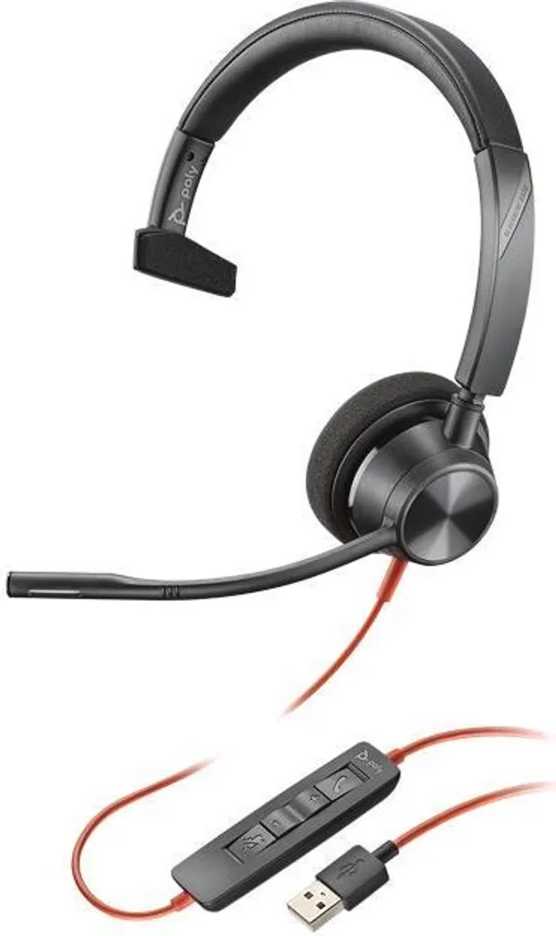 Casque d'écoute professionnel USB Poly Blackwire 3310 avec Micro