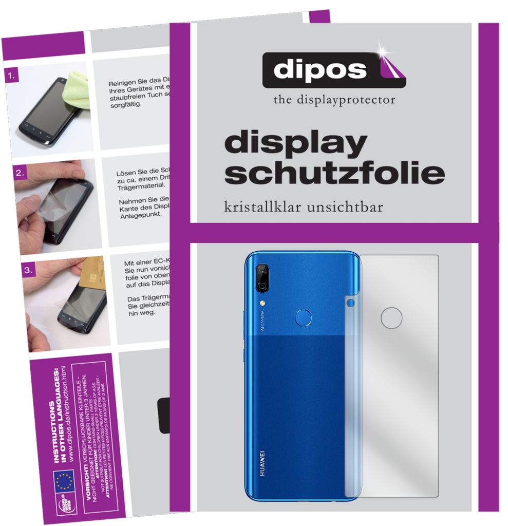 6x Schutzfolie für Huawei P Smart Pro (2020) Rückseite klar Displayschutzfolie Folie Display Schutz dipos