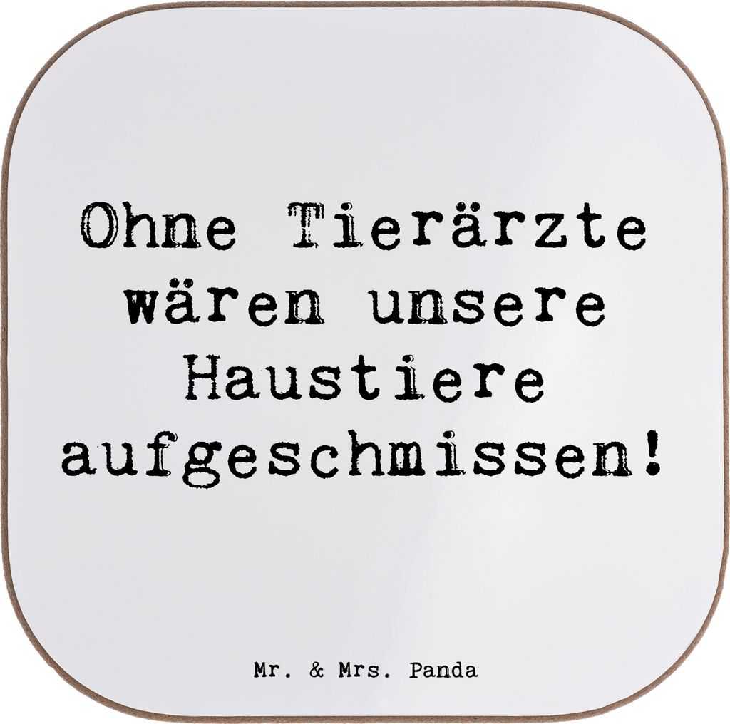 Mr. & Mrs. Panda Tischschoner Spruch Tierarzt Helden - Weiß Produktbild 