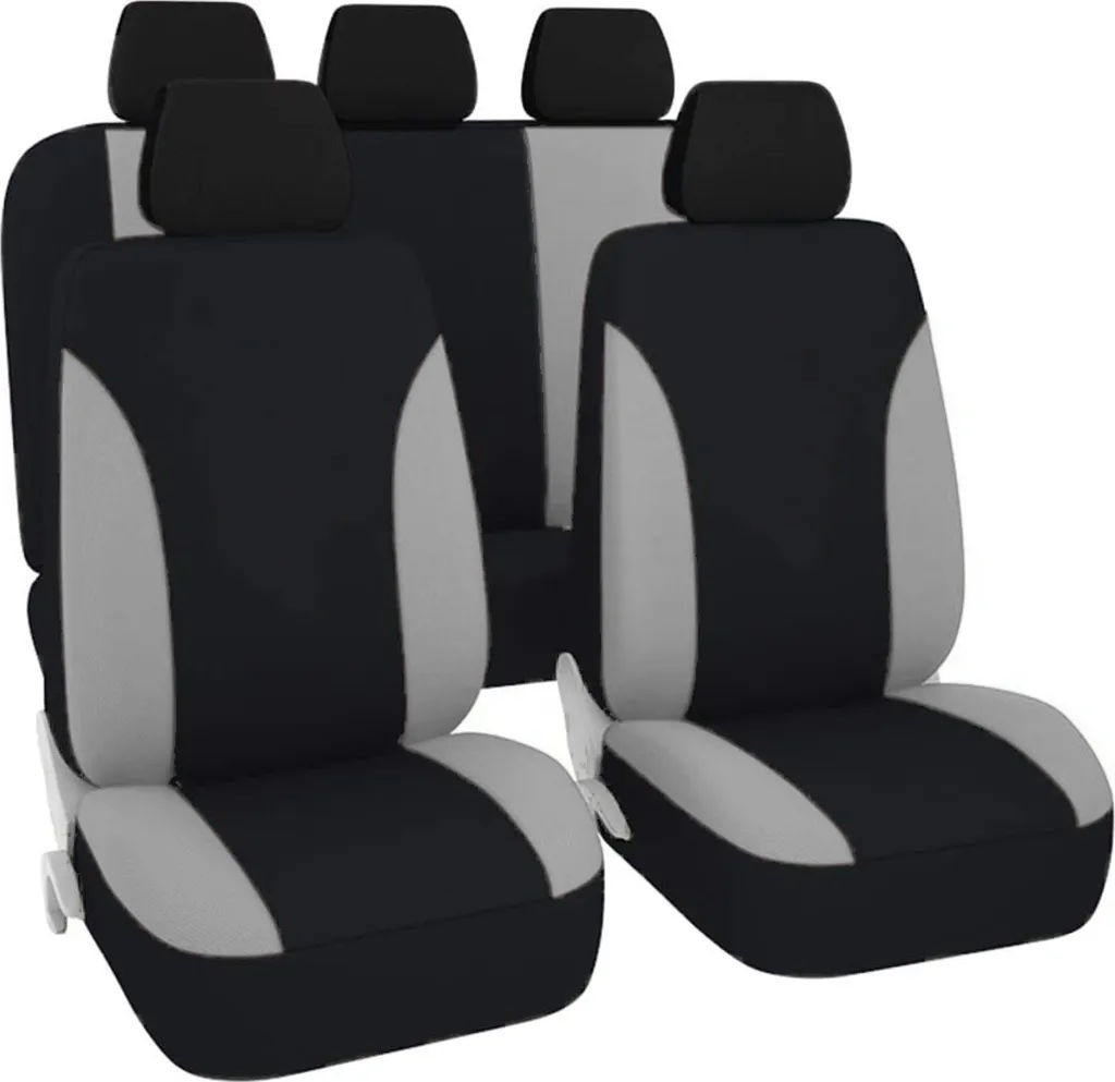SB101 - Set di coprisedili, per veicoli con o senza airbag laterale, nero, grigio