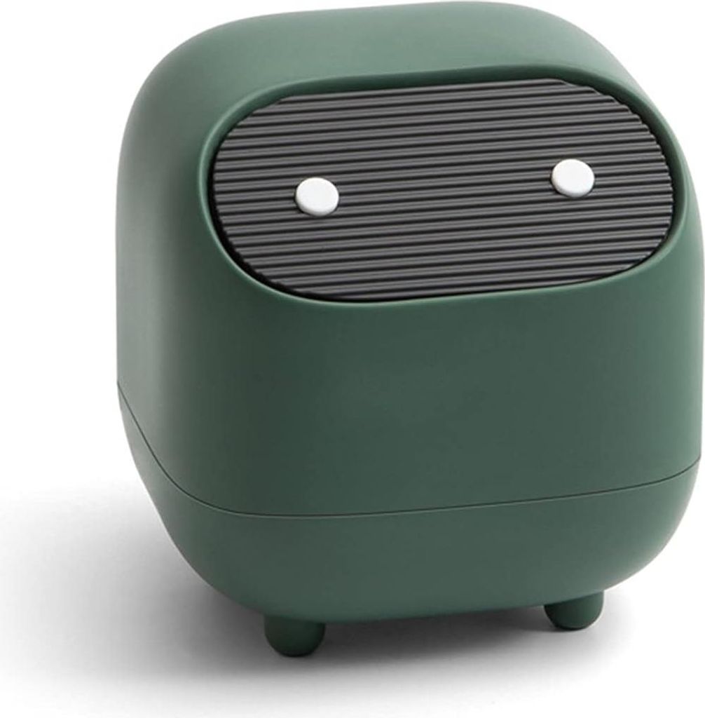 Mini-Tischmülleimer mit Deckel, doppelschichtiger Mülleimer, Ninja-förmiger Schreibtisch-Mülleimer mit Druckdeckel, isoliert effektiv Gerüche ...