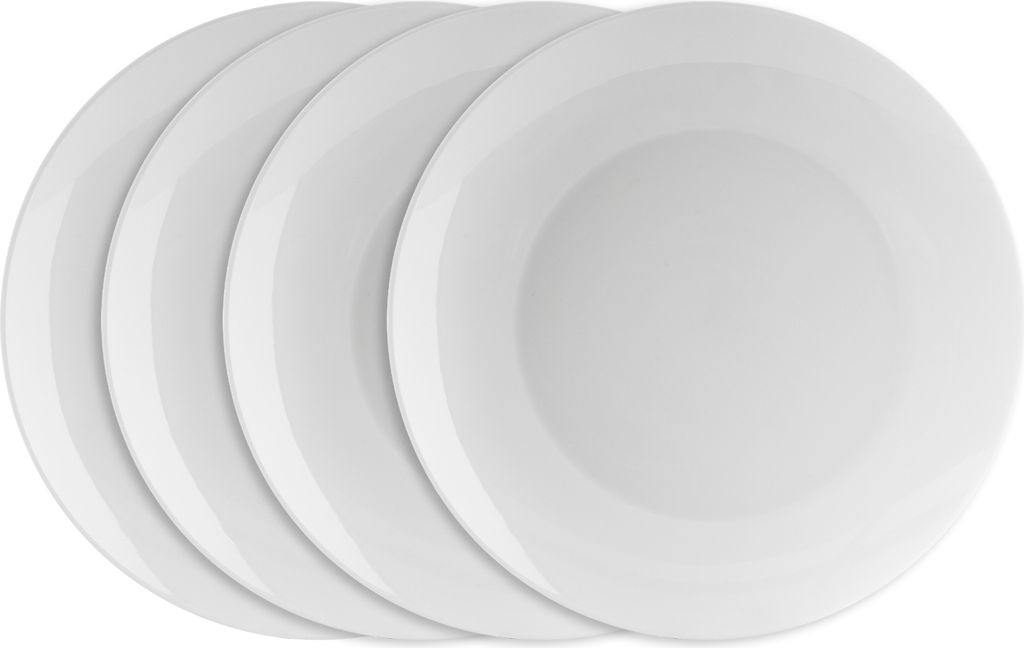 Speiseteller - Ø 27 cm - Weiß - Porzellan - 4er Set Produktbild 