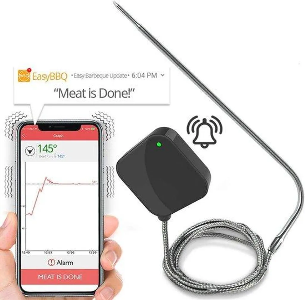 Thermomètre Cuisine Connecté : BBQ et Four sans fil Bluetooth/Wi-Fi