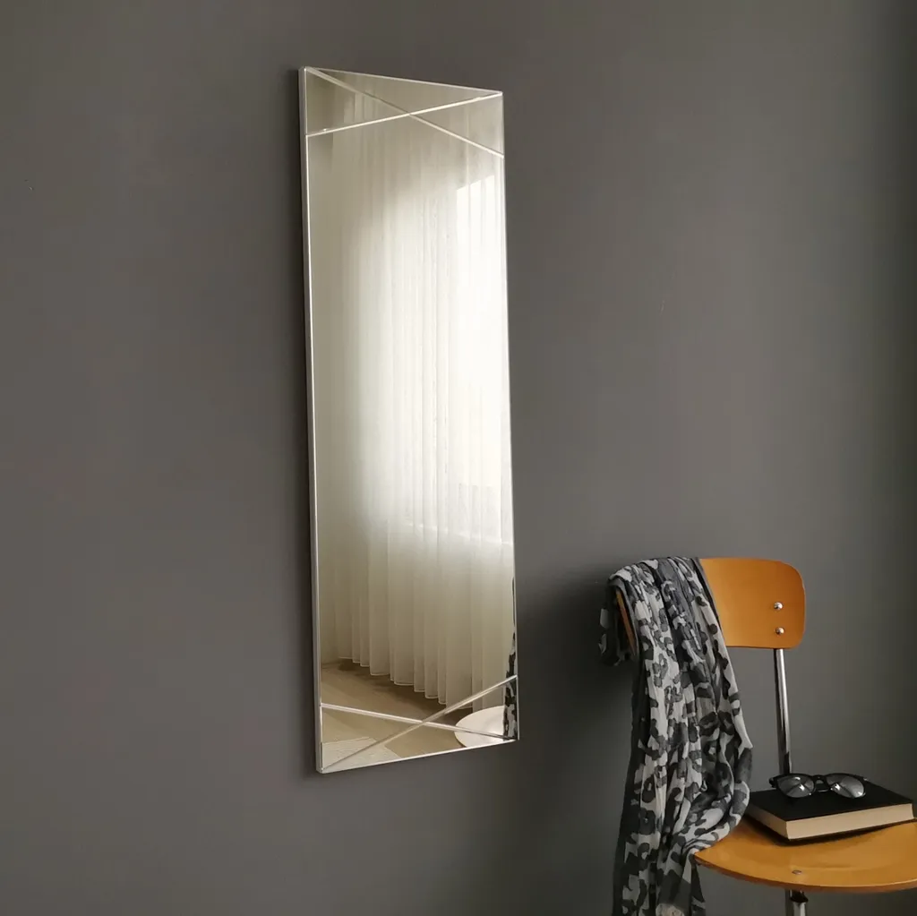 Specchio Design Argento 105x35 Skye Decor | Specchio Parete Moderno MDF