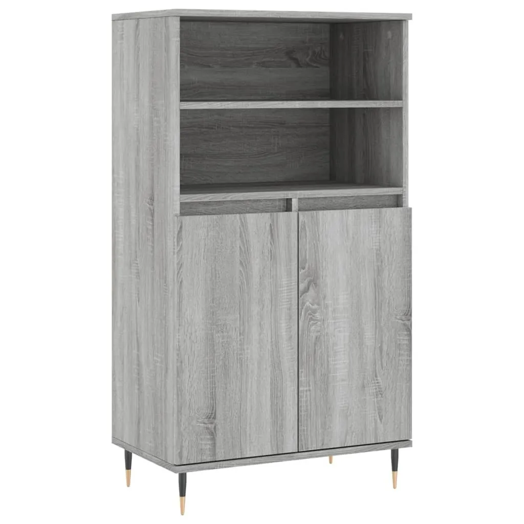 SYFAX™ Credenza Grigio Sonoma 60x36x110 cm in Legno Multistrato