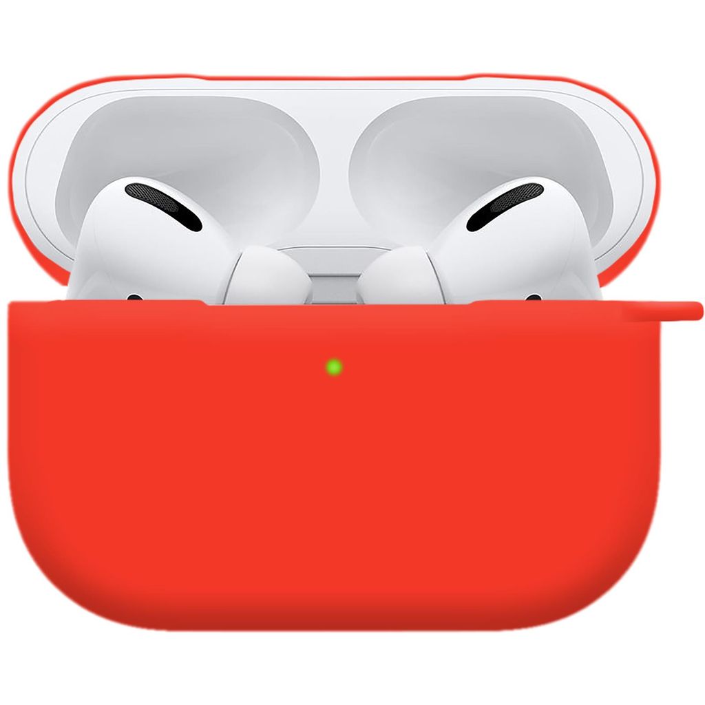 PhoneNatic Case kompatibel mit AirPods Pro (2019) - Hülle Silikon rot Cover Tasche