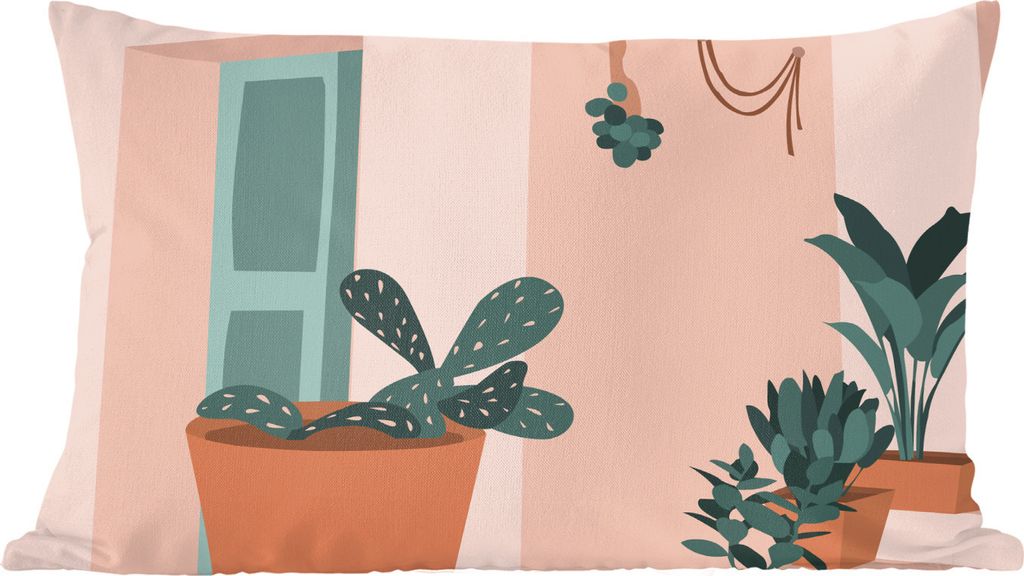 MuchoWow Zierkissen Sofakissen Wohnzimmer Dekokissen 50x30 cm Sommer - Pflanzen - Zuhause - Abstrakt - Wohnzimmerdekoration - Polster mit Photo