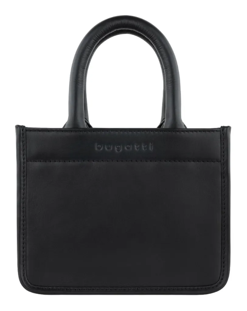 Sac à main bandoulière bugatti Daphne cuir noir et finitions haut gamme