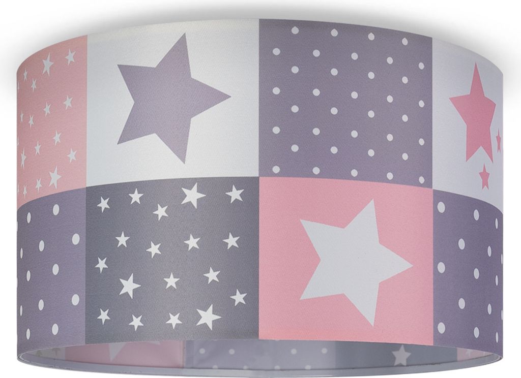 Kinderlampe Deckenlampe LED Pendelleuchte Kinderzimmer Lampe Sternen Motiv E27 Leuchten Farbe / Größe Pink (Ø38cm)