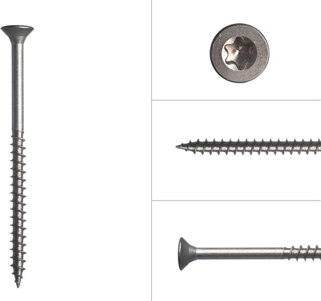 Spanplattenschrauben Edelstahl A2 4 x 60 mm Torx 20 - 200 Stück