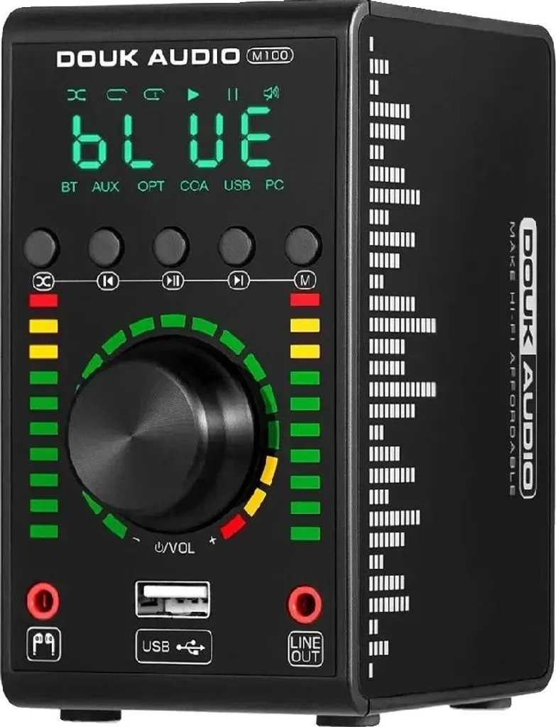 Ampli Audio Stéréo Numérique 2.0 Sortie 68W avec Entrées Multiples