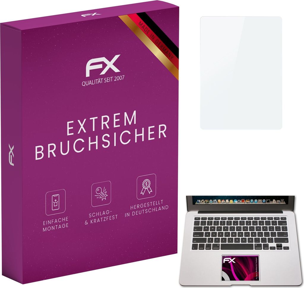 atFoliX FX-Hybrid-Glass Displayfolie kompatibel mit Apple MacBook Air Trackpad Glasfolie