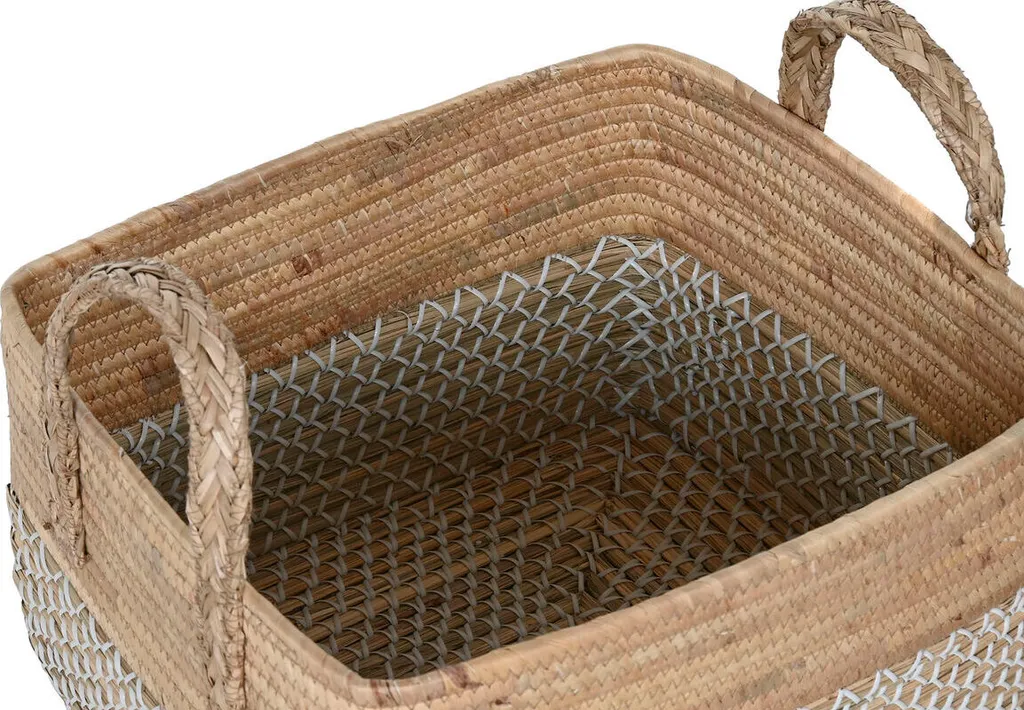 Solution rangement efficace : Lot 2 paniers Home ESPRIT jonc de mer 43cm - 2