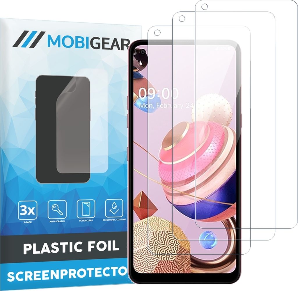 Mobigear LG K51s Displayschutz Schutzfolie - Hüllenfreundlich (3er Pack)