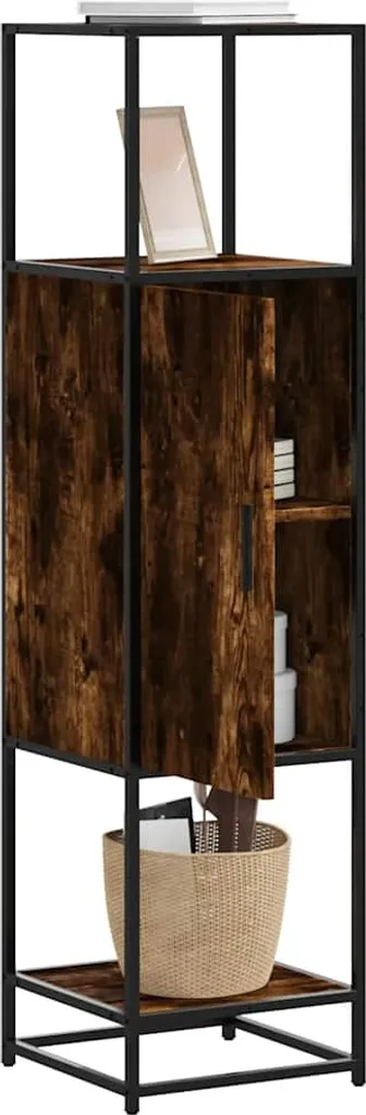 Mobile Alto vidaXL Rovere Affumicato 139cm - Stile Moderno e Metallo